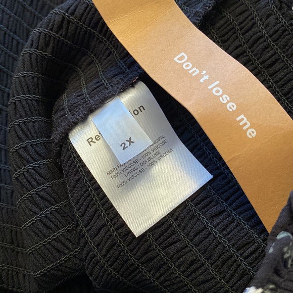 Reformation Pinto Freesia Floral Black Smocked Top 2X - Picture 11 of 13